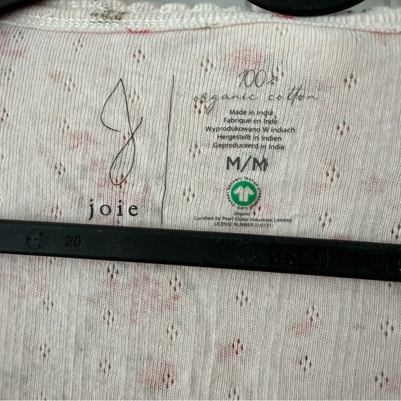 Joie Pajama Set Cropped Top 100% Organic Cotton - Picture 2 of 15